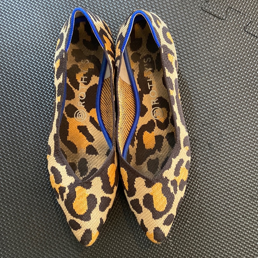 Rothy’s “The Point” leopard print flat